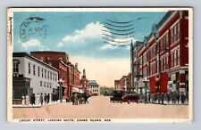 Grand Island NE-Nebraska, Locust Street, Advertisement, Vintage c1918 Postcard picture