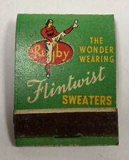 1940's  Rugby Flintwist Sweaters Council Bluffs Iowa Matchbook Lion Football picture