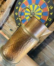 Vintage Hammered Copper Jug Pitcher Vase With Brass Handle picture
