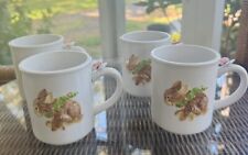 RARE Linda K Powell Pepper Bunny Mugs Set Of 4 Cloverleaf Lane Collection picture