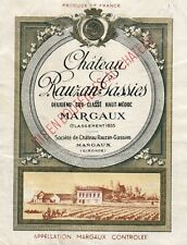 Chateau Rauran Gassies Margaux French Wine Label Vintage Original France A502 picture