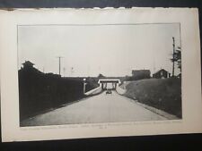 1913 photo plate ◇ old car on Brooks Avenue B.R.& P.R.R train bridge Rochester  picture