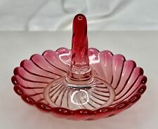 Antique French Baccarat Rose Tinte Vanity Glass Ring Holder -92351 picture