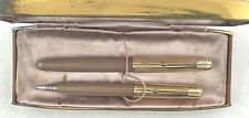 Parker 51 Fountain Pen Set~ Cocoa Nice Gold filled Caps ~ c. 1948 ~ Working picture