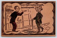 Come Right In My Frendt, I'm Irish Myself Clothing Comic Leather Unused Postcard picture