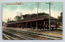 1912 Railroad Station Train Depot Old Town ME WM Prilay Postcard picture