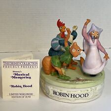 Disneys Collection Musical Memories Robin Hood  Music Box Porcelain Bisque L E picture