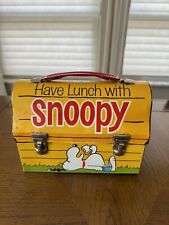 Vintage 1968 Go To School Snoopy Metal Lunch Box without Thermos; Good Condition picture