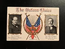 Mint USA Political Postcard The Nations Choice William J Bryan John W Kern picture