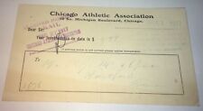 Antique American Chicago Athletic Association Bill / Stamped Receipt C.1917 US picture