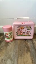 VTG 80'S Pink LUNCH TIME Lunch Box With Thermos Cup Lid 80's RARE(D) picture