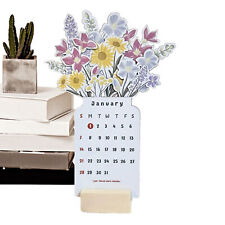 2024 Bloomy Flowers Desk Calendar Writable Vase Shape Calendars picture