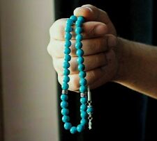 REAL Turquoise GemStone Islamic Prayer 33 beads Tasbih Misbaha Rosary Tasbeeh 8m picture