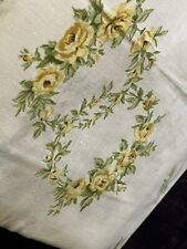 New Vtg Dan River Dantrel Cotton Blend Twin Flat & Fitted sheets Yellow roses picture