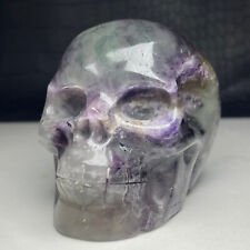 650g Natural Crystal Mineral Specimen. fluorite. Hand-carved. Exquisite SKULL.OJ picture