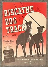 1946 Miami Florida Biscayne Dog Track Program picture