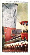 Wills Cigarettes Tobacco Card 1935 HM King George V no. 44 Queen Mary Launch picture