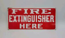 Vintage 'Fire Extinguisher Here' Metal Sign - 14 X 6.5 - Ready Made Sign Co NY picture
