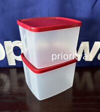 Tupperware Freezer It Square Rounds 800ml Container Set of 2 Red New picture