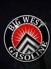 Porcelain Big West Gasoline Enamel Metal Sign Size 30