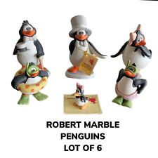 Robert Marble Penguin Figurine George Good 1984 LOT OF 6 Ceramic Collectible Art picture