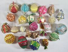 Vintage 24 Pieces Handmade Push Pin Bead Sequin Ribbon Ornaments picture