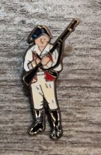 Vintage Revolutionary War Soldier In Uniform With Musket Enamel Lapel Pin picture