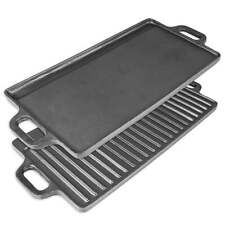 Hot 2-in-1 Reversible & Preseasoned 19.5” x 9” Cast Iron Griddle picture