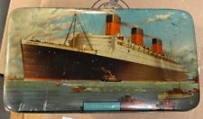 RMS Queen Mary BATGER Confectionary Hinged Souvenir Candy Lithograph Tin picture