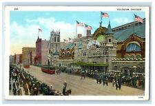 1931 Road Scene, Coliseum in Chicago Illinois IL Posted Vintage Postcard picture