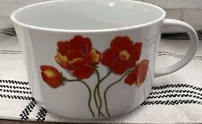 Vintage “Spring Floral” Poppy Pedestal Soup Mug Enesco Fine China 1976 Japan picture