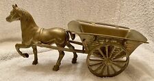 Beautiful Large Vintage Solid Brass Horse &Carriage Figurine Detachable English picture