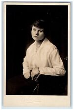 c1910's Pretty Woman Corbit's Studio Portrait Bridgeport CT RPPC Photo Postcard picture