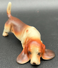 Basset Hound Dog Figurine Japan 5” Porcelain Vintage READ picture