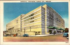 Vintage Postcard Municipal Auditorium Kansas City Missouri Old Cars picture