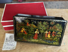 Large Russian USSR painted lacquer hinged box picture