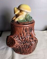 Vintage MCM McCoy Ceramic Mushroom Tree Stump Cookie Jar picture