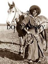 ANTIQUE REPRODUCTION PHOTO PRINT AFRICAN AMERICAN COWGIRL NELLIE BROWN c.1880's picture