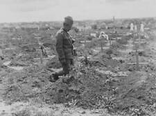 1915 A Serbian Soldier Visits The Grave Of His Comrade Old Photo picture