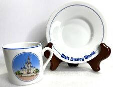 Disneyland Walt Disney World Tea Cup & Saucer Castle Made in Japan Blue & White picture