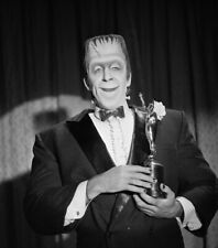 The Munsters Fred Gwynne as Herman smiling holding Emmy Award 24x36 Poster picture