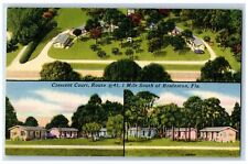 c1940's Aerial View Crescent Court Restaurant South Bradenton Florida Postcard picture