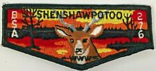 Shenshawpotoo Lodge OA BSA 276 Boy Scouts Patch Black Buck Deer Autumn Fall picture