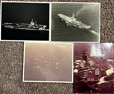 Set Of 4 Photos Of American Aircraft Carriers,3 Personal Photos Only One Of Kind picture