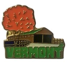 Vintage Vermont Covered Bridge Scenic Travel Souvenir Pin picture