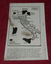 1970 Press Photo Map of Italy Regional Government Elections Semiautonomous State picture