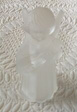 Frosted Glass Angel Holding Guitar- Vintage  picture