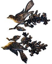Vintage Set of 2 Coppercraft Guild Birds and Dogwood Flowers Wall Hanging picture