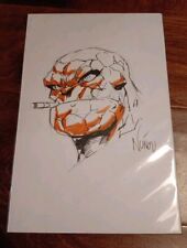 Fantastic Four The Thing Original Sketch By Eddie Nunez Signed With COA  picture