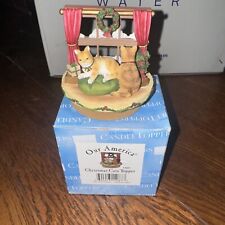 Vintage Our America Gift Christmas Cats Candle Topper Decoration 3.5 x 3.5